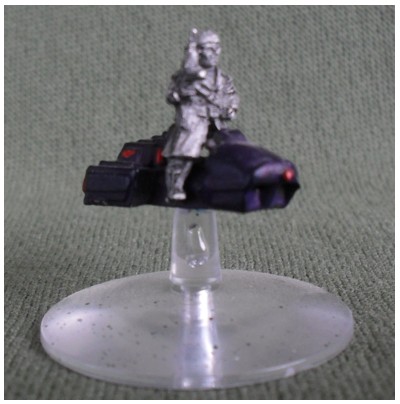 Rebel Miniatures Post Apoc Rider on Laserburn Jetbike