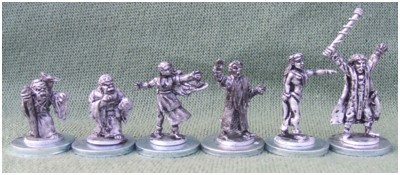 L to R: 18mm Orc Shamen, Elves of the Lofty Spires Sorcerers, Wood Elf Mages from Eureka Miniatures