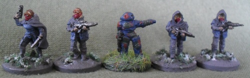 Sahadeen and Sahadeen War Maiden from Rebel Minis, UNSC Marine from GZG